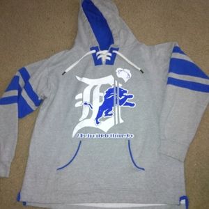Detroit Lions football NFL hoodie heavy jersey style size Large mens clothing co